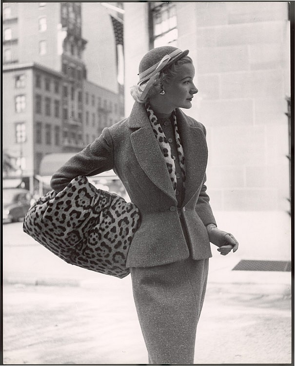 Nina Leen, Lady with Leopard Hand Warmer
Vintage Silver Gelatin Print, 11 x 13 3/4 inches
