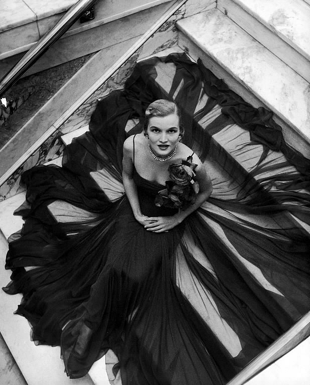 Nina Leen, Model Wearing Full Chiffon Skirt by Traina-Norell, 1949
Vintage Silver Gelatin Print, 10 3/4 x 13 1/2 inches