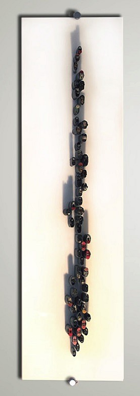 Gilles Cenazandotti, Briquets Black, 2015
Lighter Found from the Sea on Altuglass, 39 x 11 inches