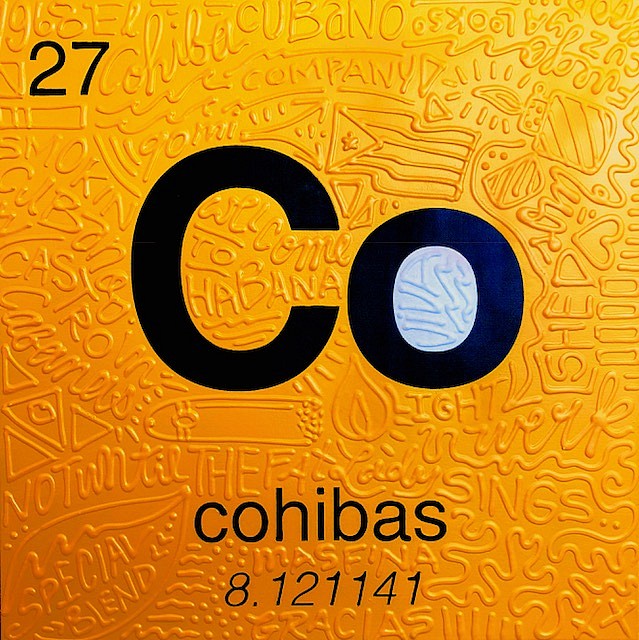 Cayla Birk ., Periodic Table of Relevance Series: COHIBAS, 2018
24 x 24 inches