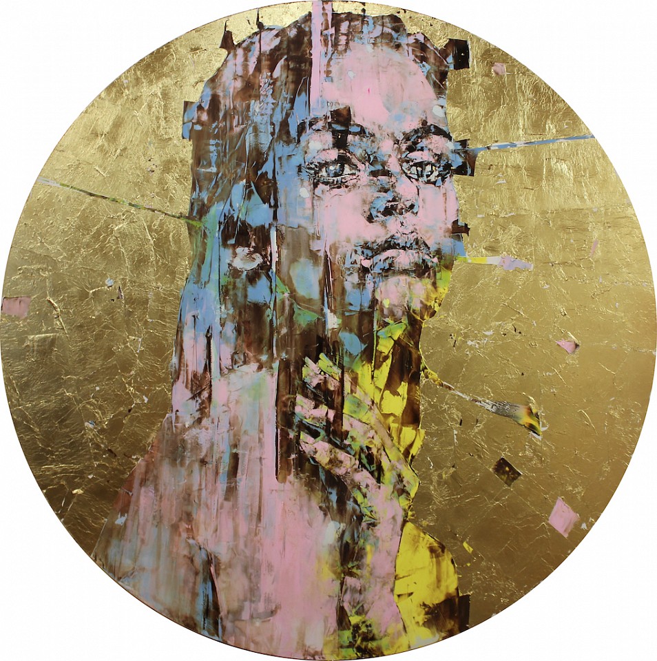 Marco Grassi, Kameo 33, 2020
Oil on Aluminum Dibond, Gold Leaf and Resin, 59 x 59 inches