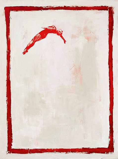 Adi Oren, Diver in Red, 2022
Acrylic on Canvas, 48 x 36 in.