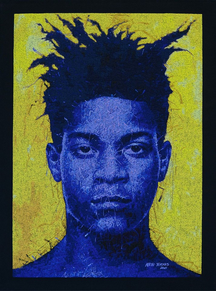 Alexi Torres, Basquiat, 2022
Thread on Black Canvas, 31 x 23 in.