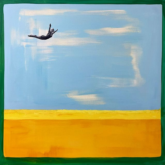 Adi Oren, Blue, Yellow, and Orange Diver, 2022
Acrylic on Canvas, 48 x 48 in.