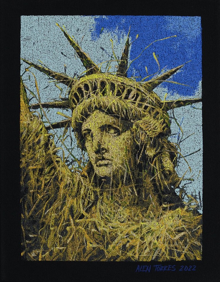 Alexi Torres, Liberty, 2022
Thread on Black Canvas, 14 x 11 in.
