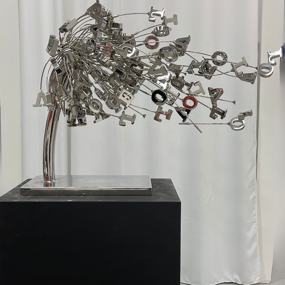 Alexi Torres, Love Is In The Air, 2023
316 Marine Grade Stainless Steel Sculpture, 36 x 36 x 18 in.