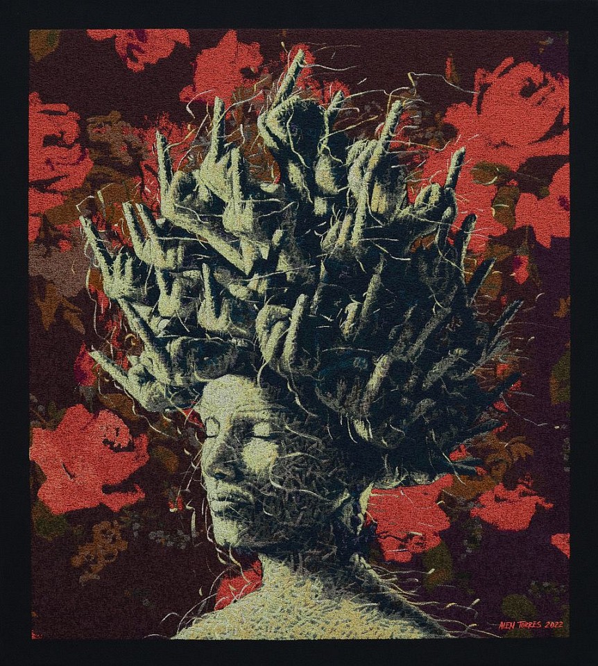 Alexi Torres, Beautiful Mind, 2022
Thread on Black Canvas, 31 x 28 in.