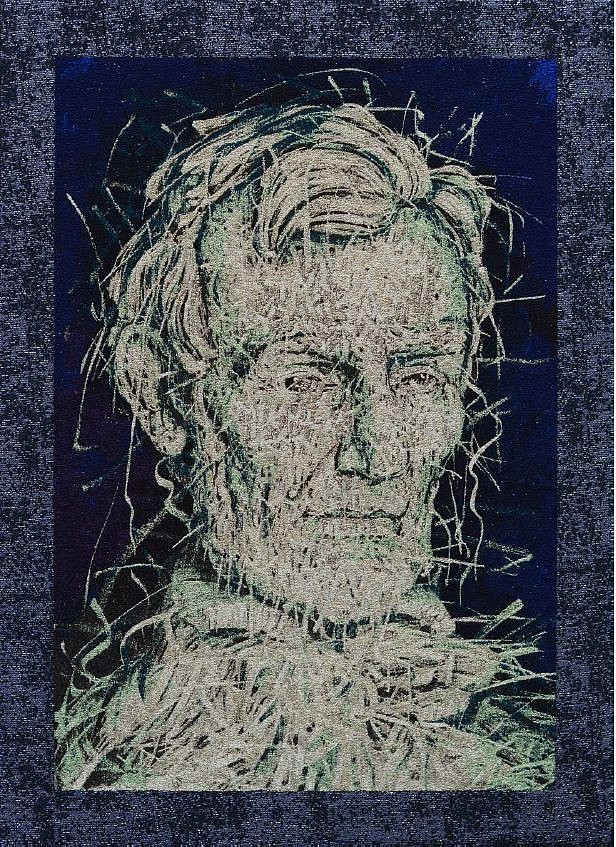 Alexi Torres, Lincoln I, 2021
Thread on Fabric, 23 x 17 in.