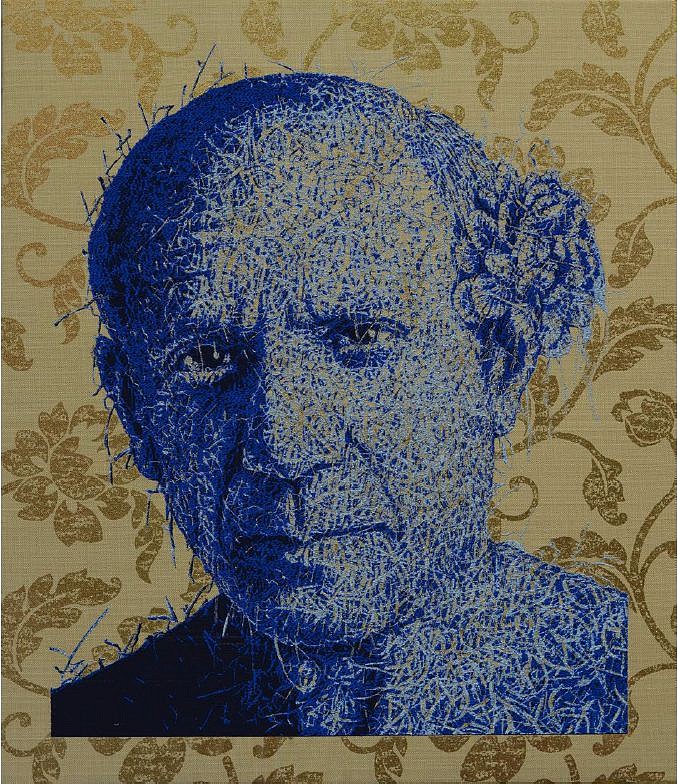 Alexi Torres, Picasso, 2021
Thread on Gold Fabric, 31 x 26 1/2 in.