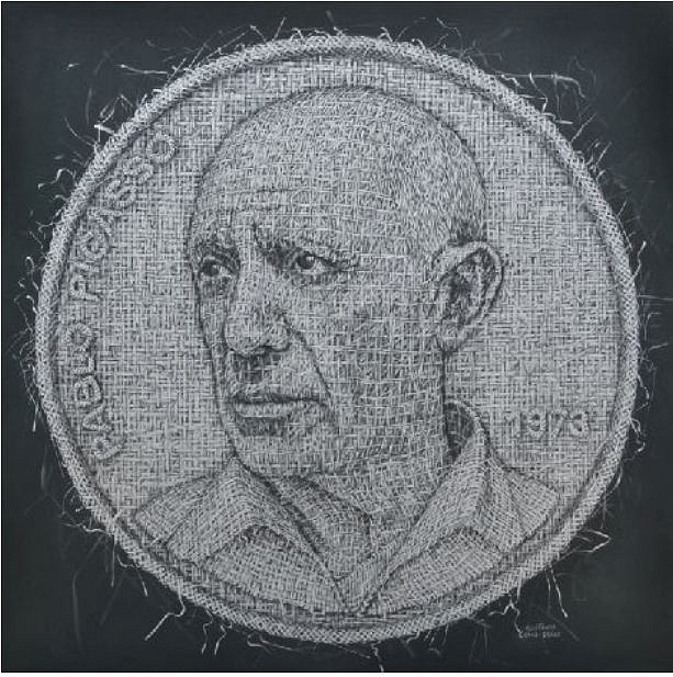 Alexi Torres, We Buy Silver - Pablo Picasso, 2013
Oil on Canvas, 60 x 60 in.