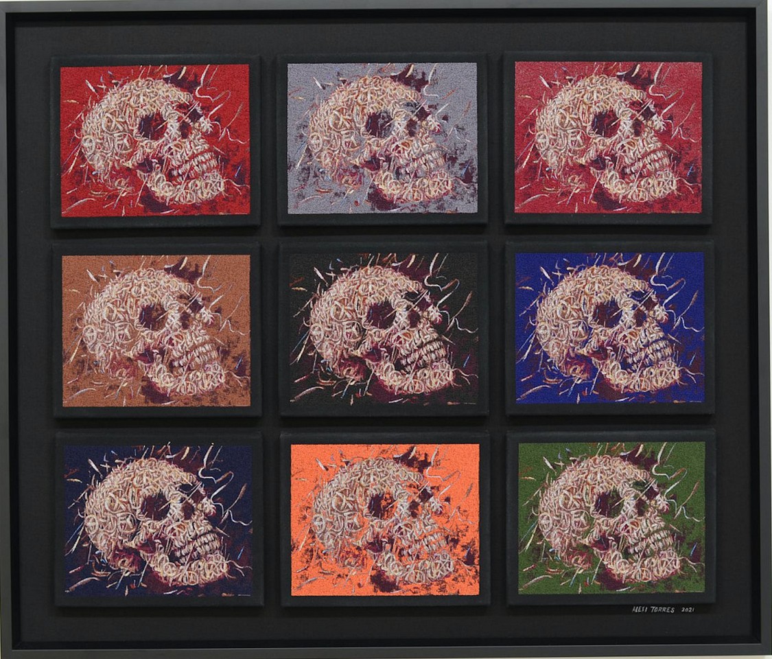 Alexi Torres, Peace Skull III, 2021
Thread on Black Canvas, 35 x 41 in.