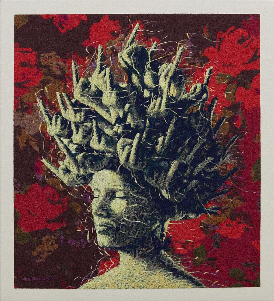 Alexi Torres, Fearless Mind, 2022
Thread on Black Canvas, 31 x 28 in.