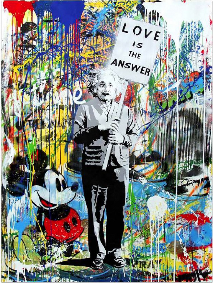 Mr. Brainwash, Einstein, 2014
Silkscreen and Mixed Media on Paper, 44 x 84 in.