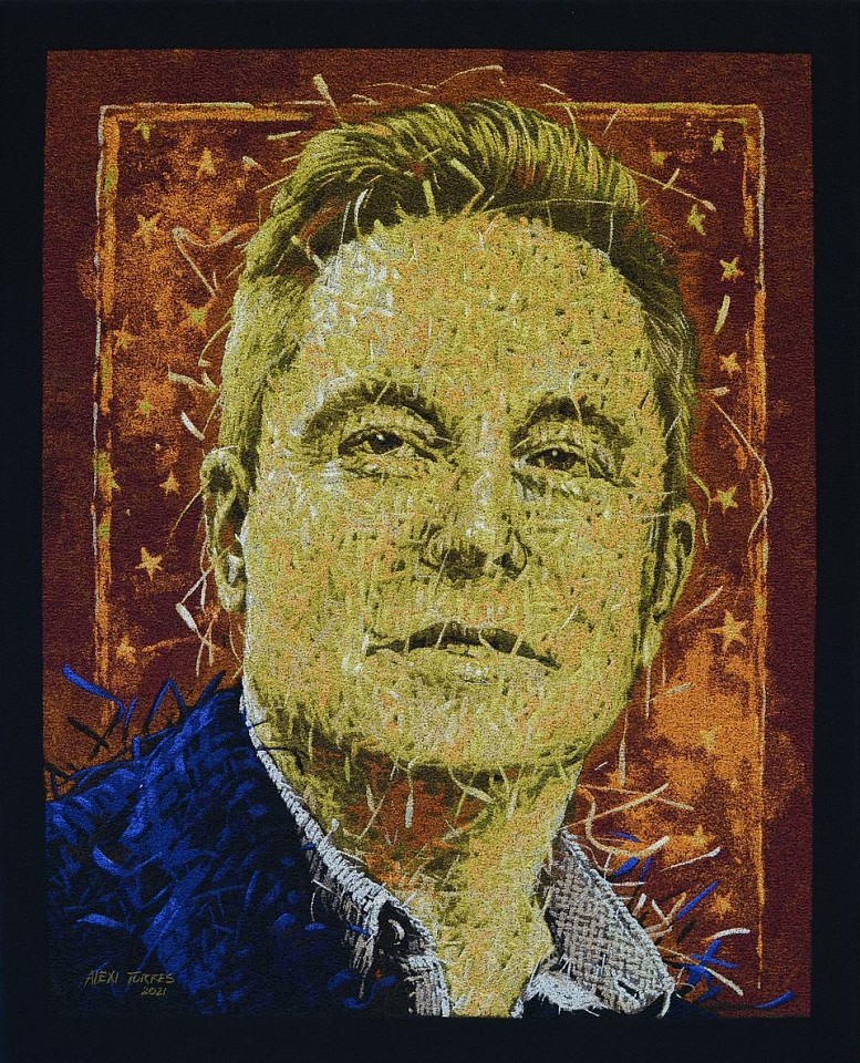 Alexi Torres, Elon Musk, 2021
Thread on Black Canvas, 30 x 24 in.