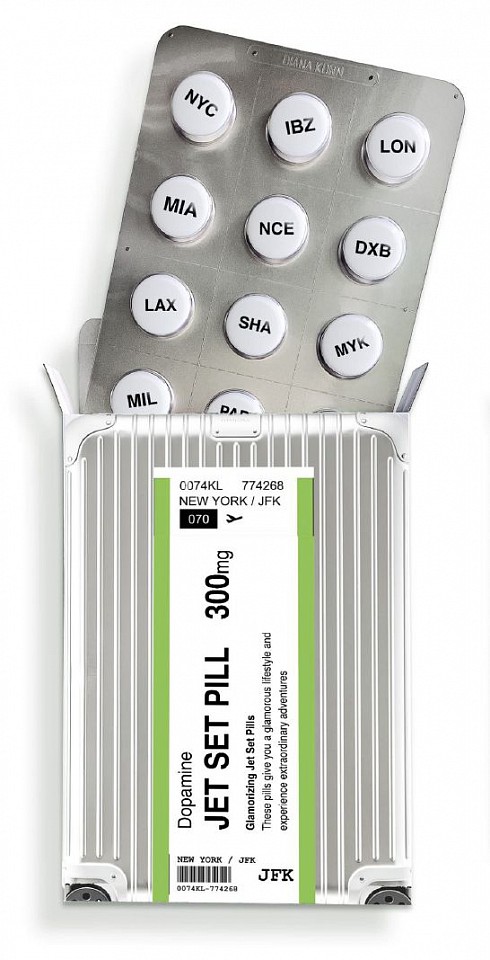 Diana Korn, Jet Set Pill, 2025
Mixed Media Wall Sculpture, 51 1/5 x 20 7/50 x 5 3/25 in.