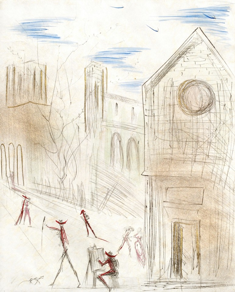 Salvador Dali, Individual St. Julien, 1971
Hand Colored Copper Etching on Japon, 25 x 20 in.