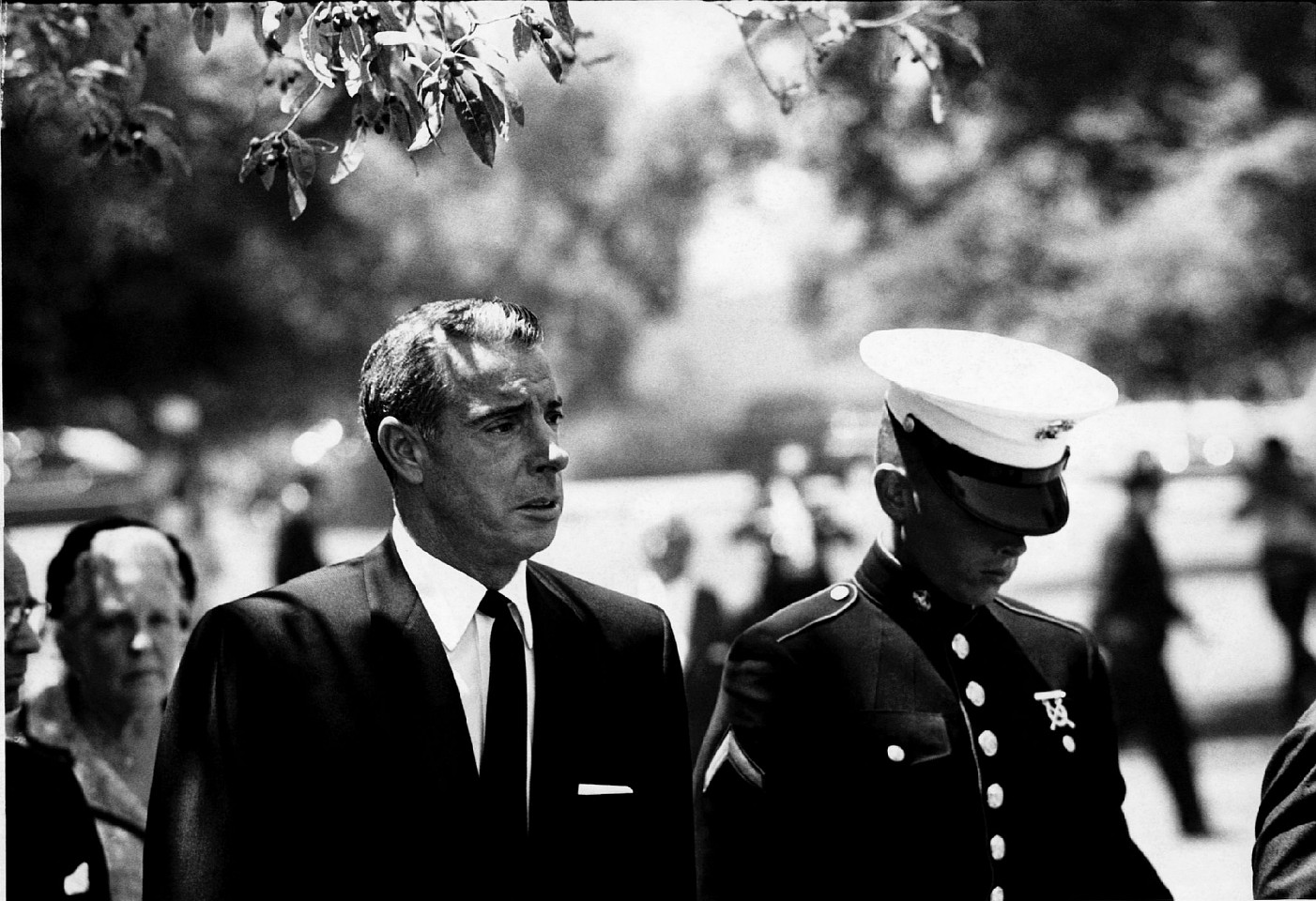 Lawrence Schiller, Joe DiMaggio and Joe DiMaggio Jr. at Marilyn Monroe Funeral, August 8, 1962, 1962
Archival Digital Pigment Print, 20 x 24 in.