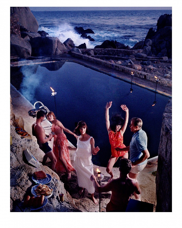 Lawrence Schiller, Party time at Paradise Cove in Southern California,
Outdoor pool. Fashion story, Malibu, California, 1963
Dye Sublimation, 40 x 31 in.