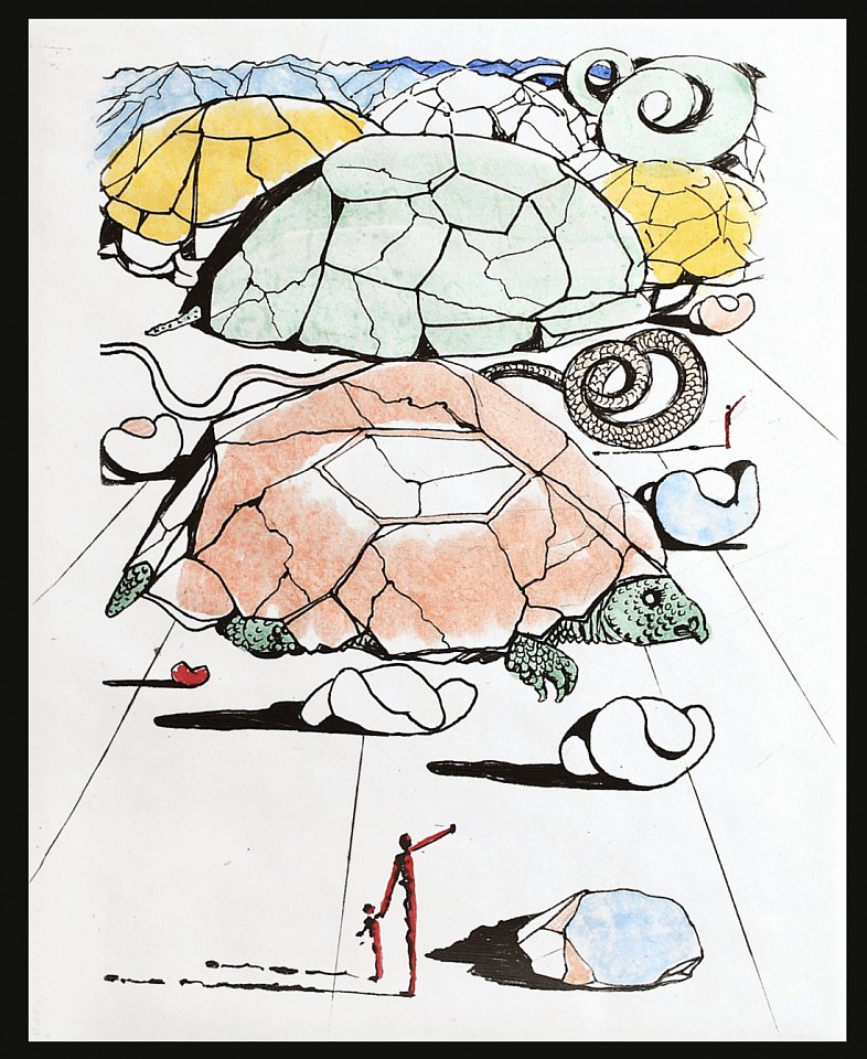 Salvador Dali, Mao Tse Toung: The Turtle Mountains, 1967
Hand Colored Copper Etching on Japon