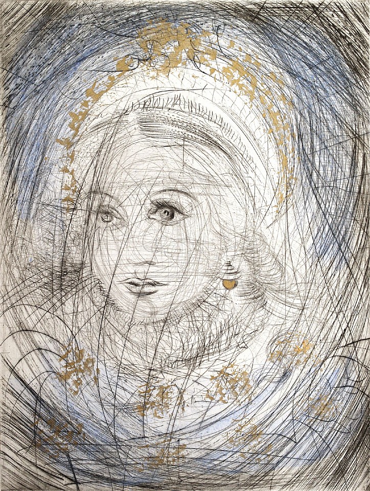 Salvador Dali, Individual: Portrait of Marguerite, 1968
Hand Colored Copper Etching on Japon, 22 x 15 in.