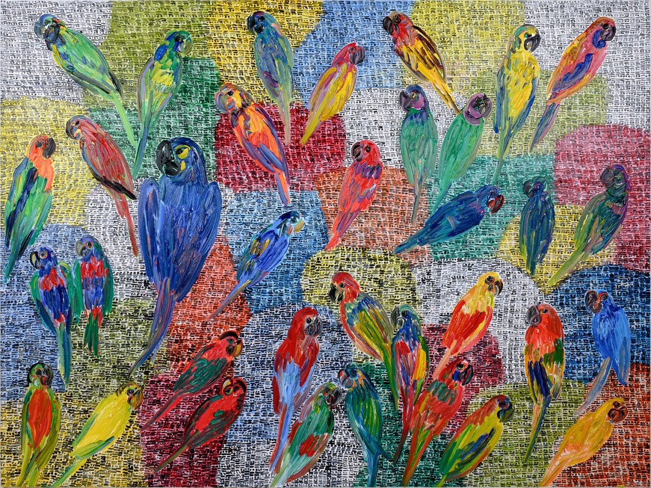 Hunt Slonem, Birds Hidden Butterflies & Guardians, 2020
Original Oil on Canvas, 72 x 96 in.