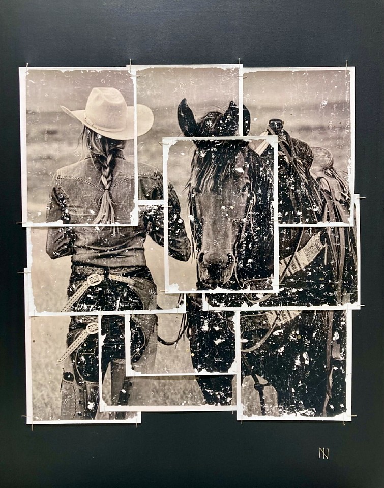 Marta Fàbregas, From Sunrise to Sunset nº 13, 2025
Mixed technique and Collage, Watercolor Paper on Canvas from Vintage Photography, 51 x 40 in.