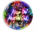 RISK, Keep On Keepin On
2023, Acrylic, Aerosol & Kandy Car Paint, Crushed Abalone & Surfboard Resin on 