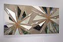 Abby Modell, Starburst Champagne
2026, Hand-blown glass, dichroic glass, matte and gloss, faceted RockGems, Swarovski crystals, DiamondDust, on framed mirror
