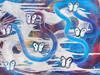 Work:&nbsp;Hunt Slonem Blue Totem Butterfly