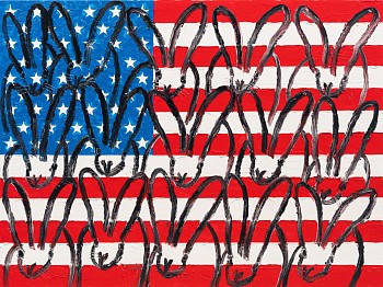 Hunt Slonem -&nbsp;Hunt Slonem 250 American Flag & Bunnies