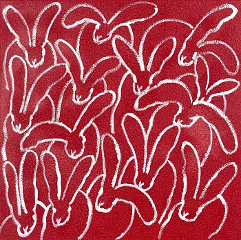 Work:&nbsp;Hunt Slonem Ruby Red Hutch (Diamond Dust)
