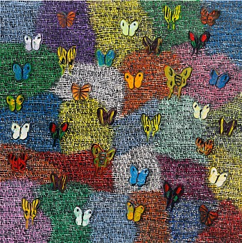 Hunt Slonem -&nbsp;Hunt Slonem Guardians and Butterflies Mardi Gras