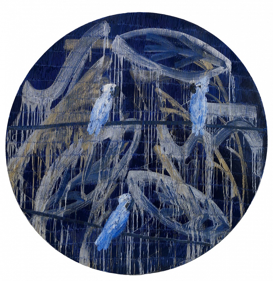 Hunt Slonem, Whisper Tondo Monsoon, 2023
Original Oil on Canvas, 72 x 72 in.